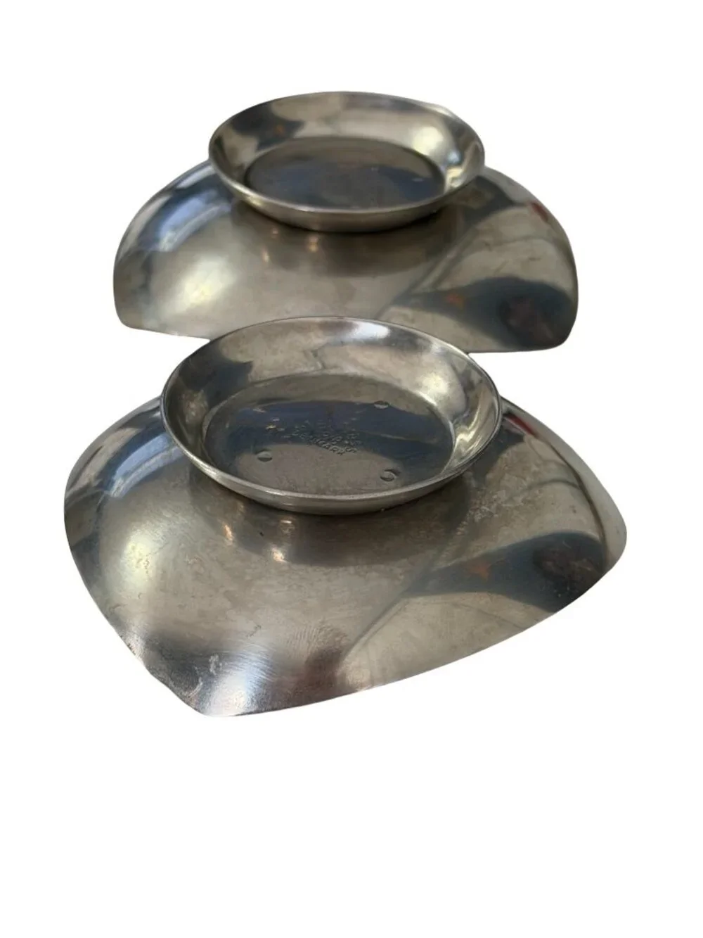 Vintage Danish Modern 18/8 Stainless Steel Candle Holders Pair MCM Denmark 3